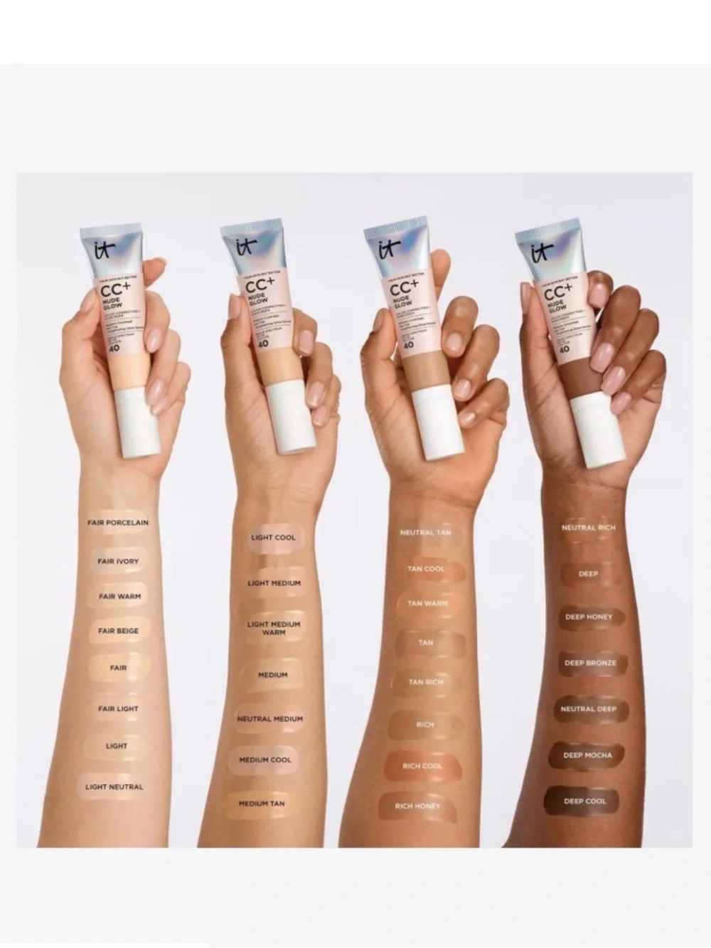 CC+ Nude Glow Lightweight Foundation + Glow Serum SPF 40 Neutral Tan EXP 12/26